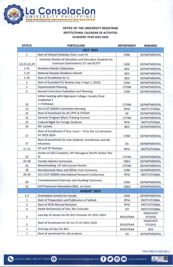 La Consolacion University Philippines La Consolacion University Philippines